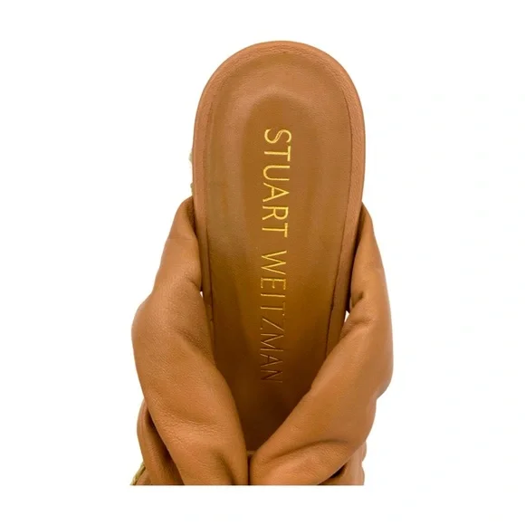 NWOB Stuart Weitzman Playa Sohigh Leather Knot Espadrille Platform Sandals - Picture 11 of 14